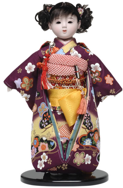 雛人形「市松人形」：10号市松：金彩衣装(カールお下髪)：翠華作｜人形 